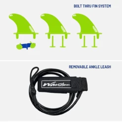 Wavestorm 8'0 Classic Surfboard W/ Leash -Ski Sports Shop 100220545 BRGR 3