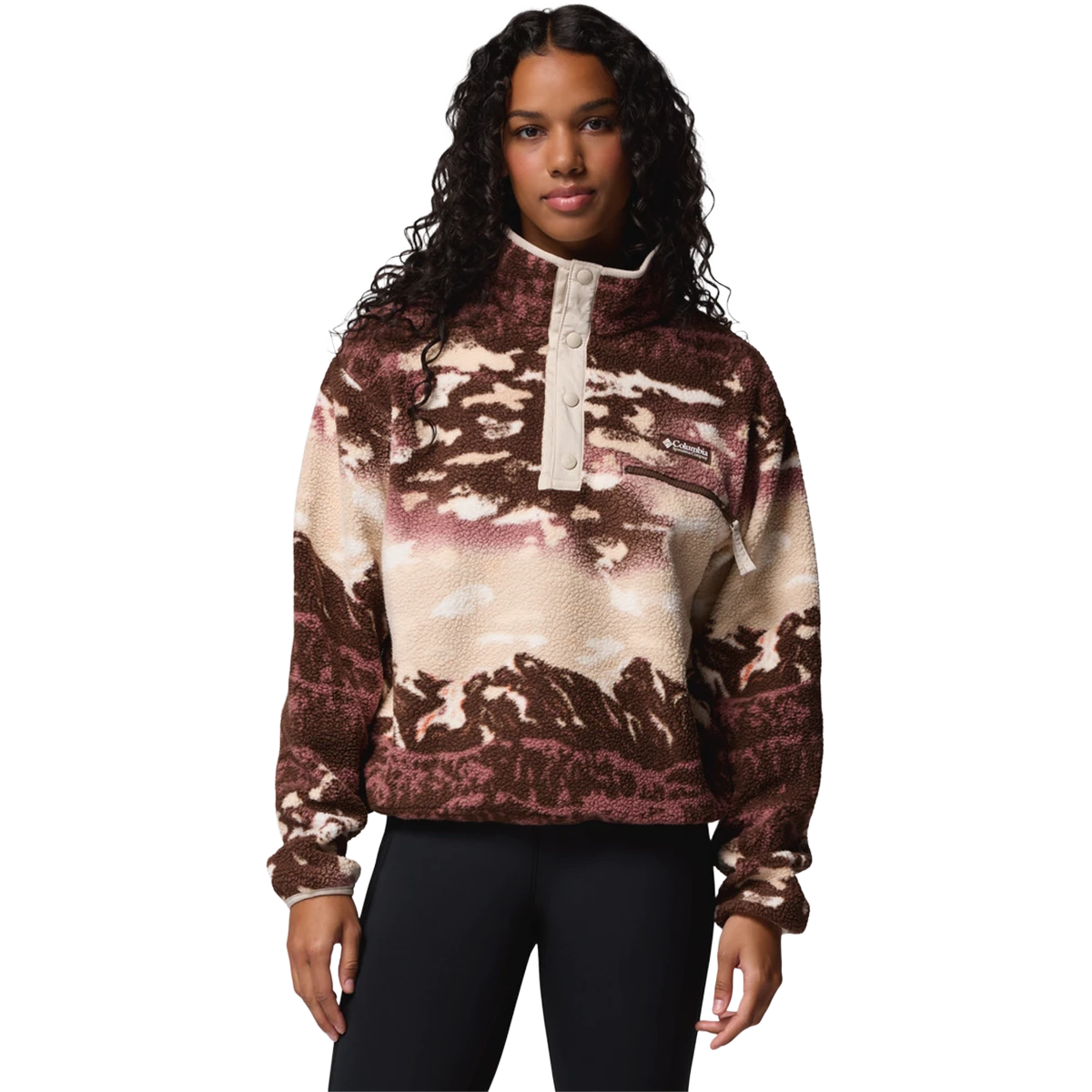 Columbia Women's Helvetia II Printed Crop 1/2 Snap Pullover 4 Columbia Women's Helvetia II Printed Crop 1/2 Snap Pullover - Image 2